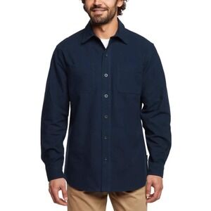 Woolrich Chamois Shirt Men Small 100% Cotton Long Sleeve Button Down Navy NWT